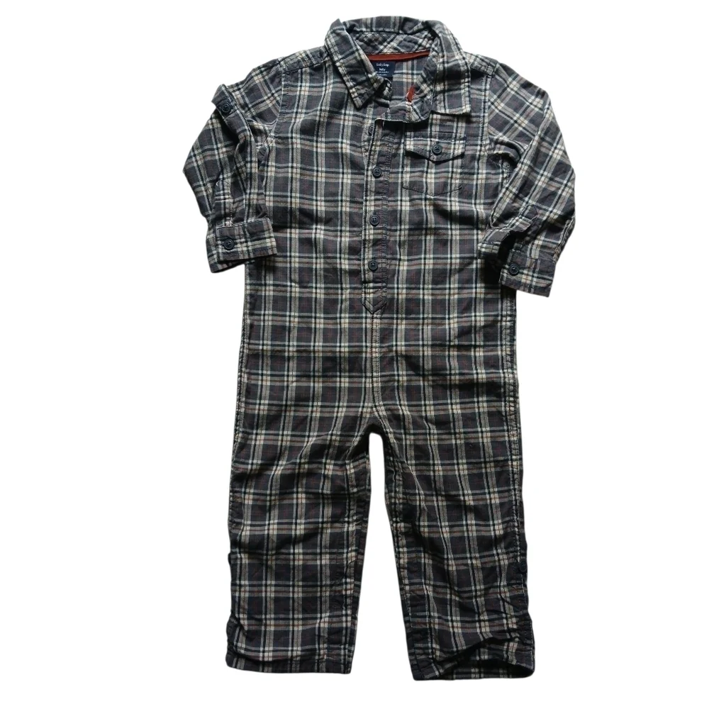 Baby GAP Baby Plaid Jumpsuit Romper 18-24 Months Cotton Lightweight